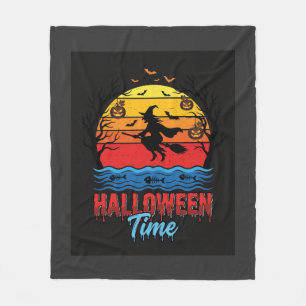 Manta Polar Vector Bruja Atardecer Halloween