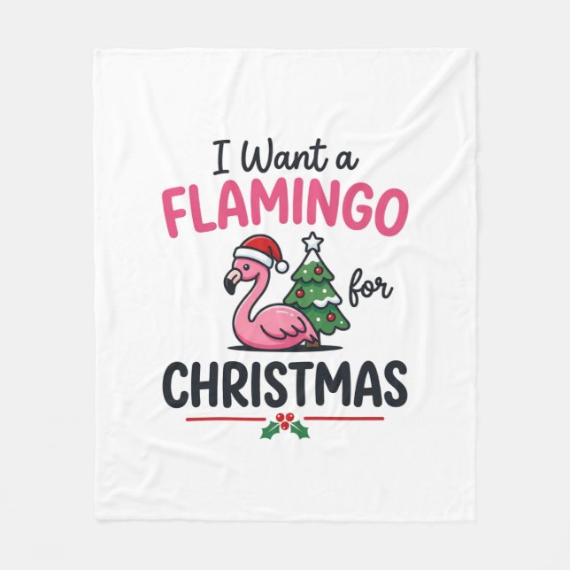 Manta Polar Vector de cita de Navidad de flamenco (Anverso)