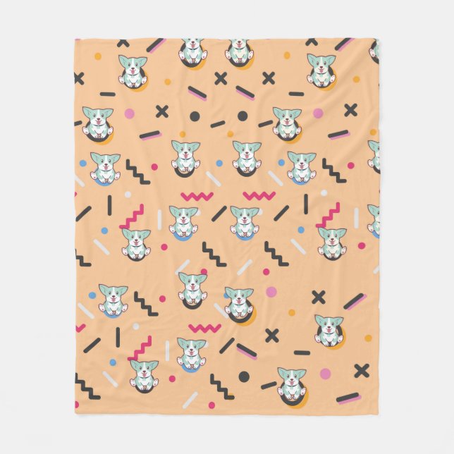 Manta Polar Vector de patrón sin soldadura de perro (Anverso)