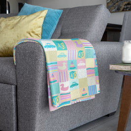 Manta Polar Vector patrón de verano con palmas y mar