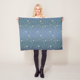 Manta Polar Vegetación Acuarela Rústica Flor Botánica floral