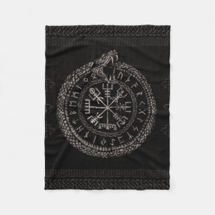 Manta Polar Vegvisir con Ouroboros y las runas