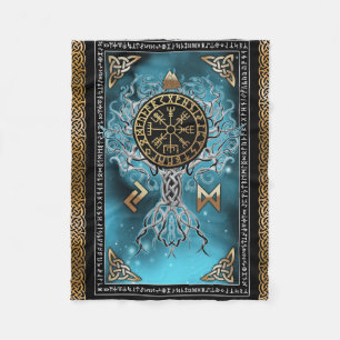 Manta Polar Vegvisir Yggdrasil Runas Vikingas Nórdicas