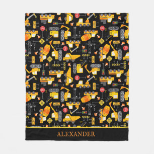 Manta Polar Vehículos de construcción de acuarela para niños p