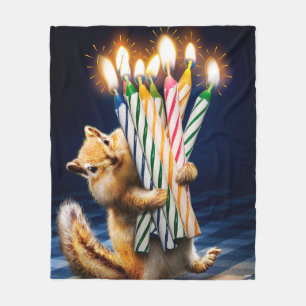 Manta Polar Velas de cumpleaños de ardilla