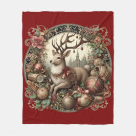 Manta Polar Venado con decoración