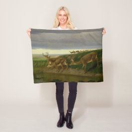 Manta Polar Venado en la pradera (por William Holbrook Beard)