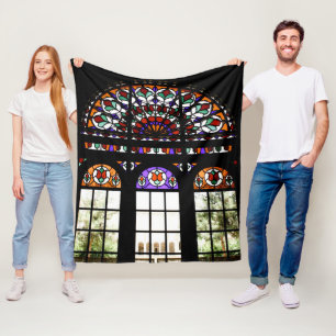 Manta Polar Ventana de vidrio manchado de arcoiris