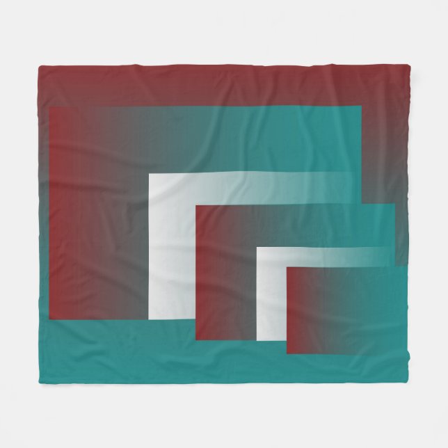 Manta Polar Ventanas en blanco burdeos verde azulado (Frente (Horizontal))