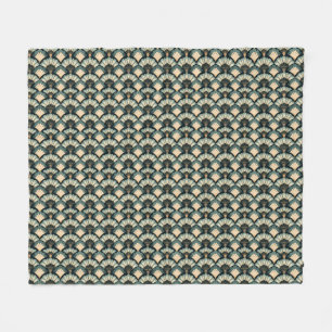 Manta Polar Ventilador Verde azulado y beige de inspiración ja