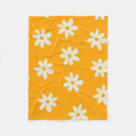 Manta Polar Verano botánico floral tropical amarillo