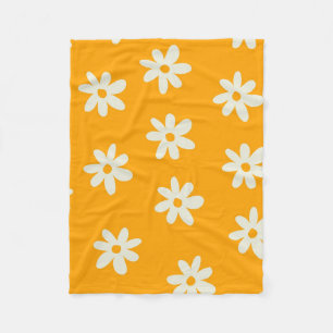 Manta Polar Verano botánico floral tropical amarillo