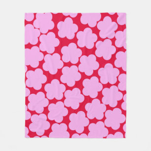 Manta Polar Verano Botánico Floral Tropical Púrpura Negrita