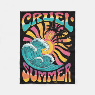 Manta Polar Verano cruel onda retro árbol de palma vacaciones