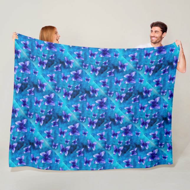 Manta Polar Verano de mariposa azul. Gran Funda de Fleece (In situ)