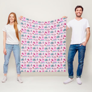 Manta Polar Verano femenino de playa patrón acuarela rosa