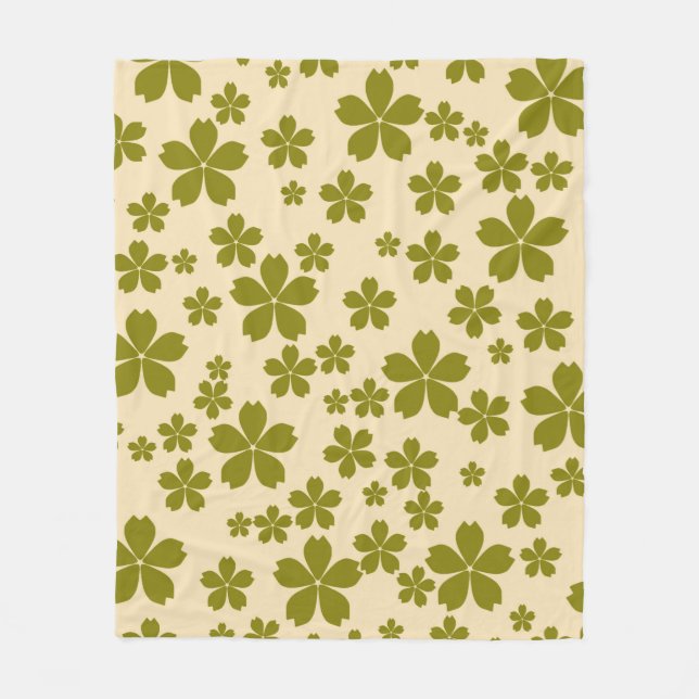 Manta Polar Verano Verde Tropical Floral Botánica Primavera (Anverso)