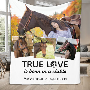 Manta Polar Verdadero amante del caballo de amor Personalizado