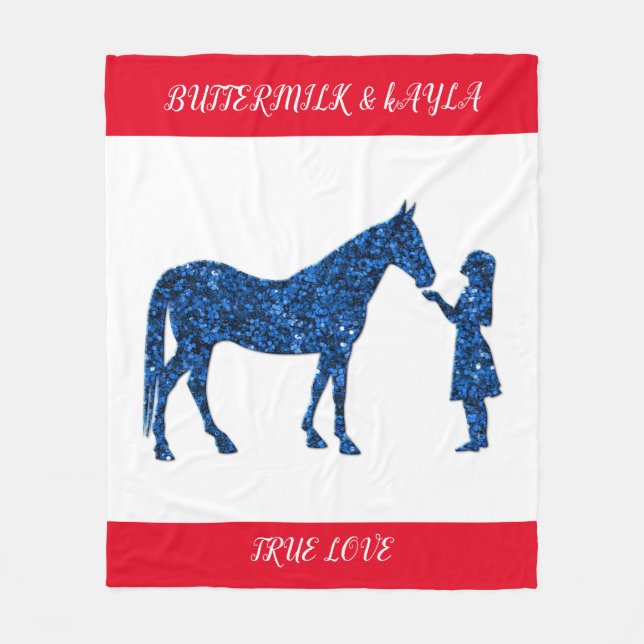 MANTA POLAR "VERDADERO AMOR" CABALLO CON NOMBRE PERSONALIZADO. (Anverso)