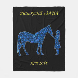 MANTA POLAR "VERDADERO AMOR" CABALLO CON NOMBRE PERSONALIZADO.