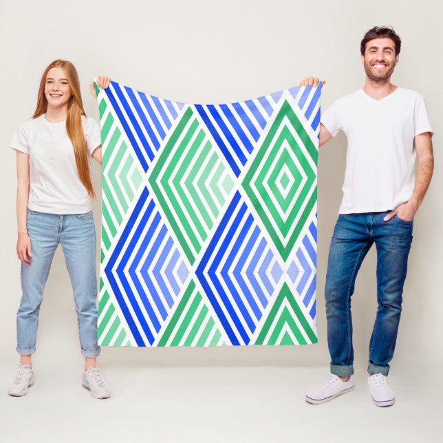 Manta Polar Verde a azul (In situ)