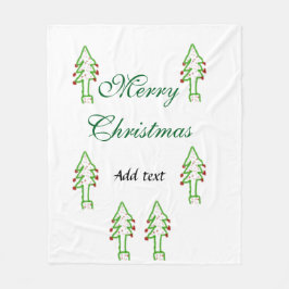 Manta Polar Verde árbol de navidad rojo cereza alegría Navidad