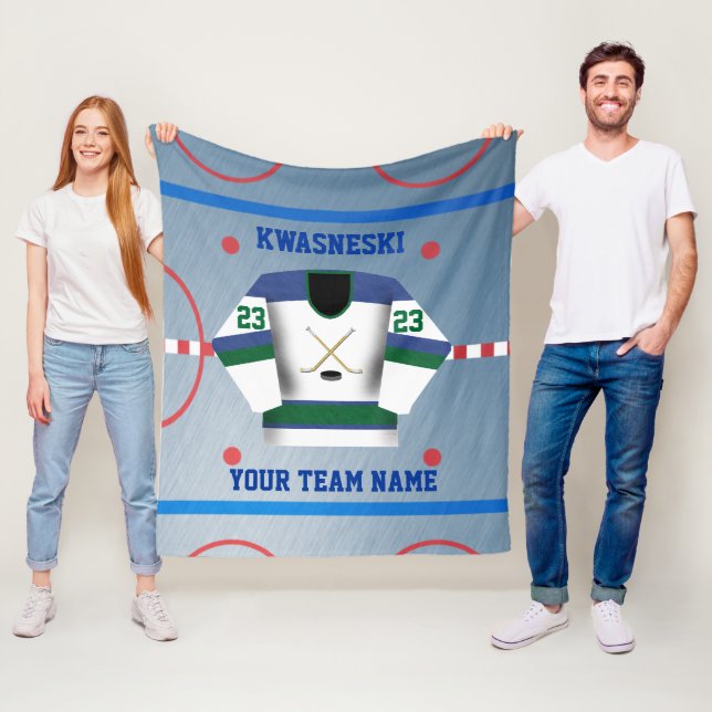 Manta Polar Verde| Azul Wh. pista de hockey sobre hielo| Jugad (In situ)