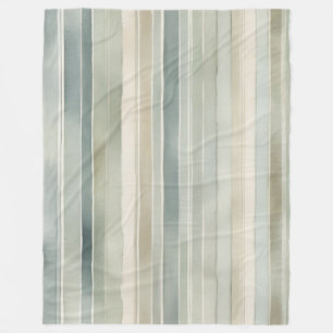 Manta Polar Verde azulado Blue Sage Green Cream Distresor Stri