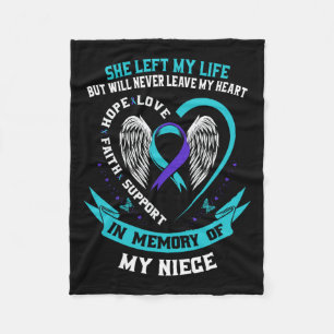 Manta Polar Verde azulado Morado Suicidio Conciencia Camisa Ni