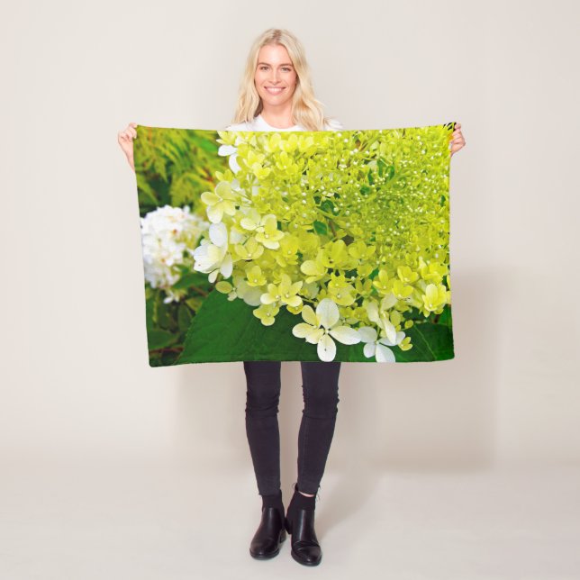 Manta Polar Verde Chartreuse, Hortensia Limelight, (In situ)