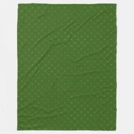 MANTA POLAR VERDE CON PATRÓN DE DIAMANTE ORO