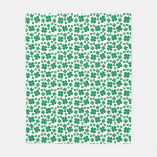 Manta Polar Verde de patrón de trazo de cuatro hojas