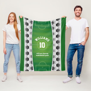 Manta Polar Verde del deporte de la bola del campo de fútbol