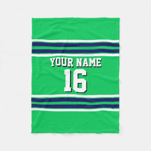 Manta Polar Verde Esmeralda con Jersey del equipo de franjas b