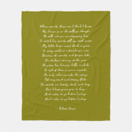 Manta Polar Verde Oliva Poema Personalizado Canción Letra Cota