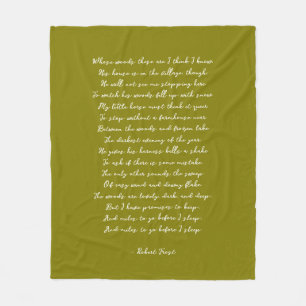 Manta Polar Verde Oliva Poema Personalizado Canción Letra Cota