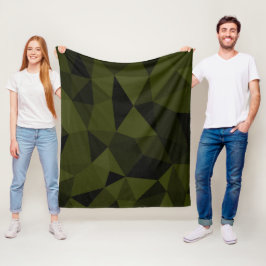 Manta Polar Verde oscuro del ejército negro patrón de malla ge