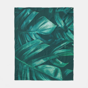 Manta Polar Verde oscuro, follaje de la selva tropical.