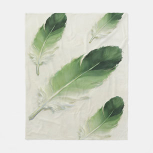 Manta Polar Verde Salvia Pluma Suave Estética Moderna Boho