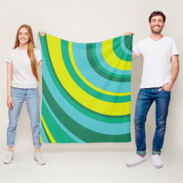 Manta Polar Verde Verde azulado de la ola retro Groovy de los 