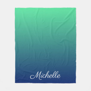 Manta Polar Verde y azul personalizados sombríos