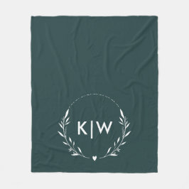 Manta Polar Verde y blanco de los bosques | Monograma de Inici