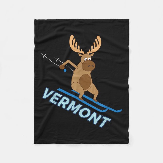 Manta Polar Vermont _ Vt Esquí Moose Winter Shirt (Anverso)