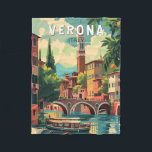 Manta Polar Verona Italia Viaje de arte<br><div class="desc">Diseño de viaje vectorial retro de Verona. Verona es una ciudad de la región del Véneto,  en el norte de Italia,  con un casco antiguo medieval construido entre el río Adige. Es famosa por ser el escenario de "Romeo y Julieta" de Shakespeare.</div>