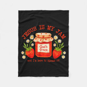 Manta Polar Versículo de la Biblia cristiana Fe Fresa Jesús es