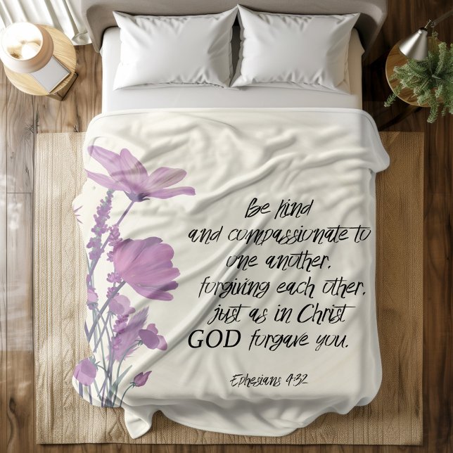 Manta Polar Verso de la Biblia Morado flor Fleece Blanket (Subido por el creador)