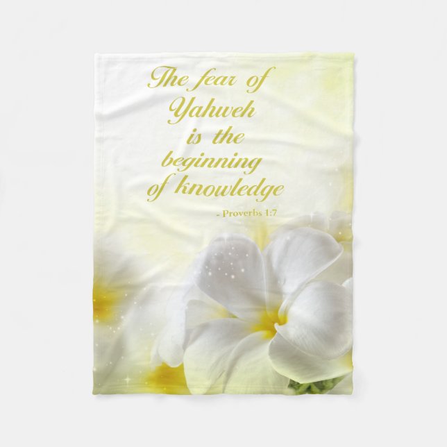 Manta Polar Verso el | de la biblia del 1:7 de los proverbios (Anverso)