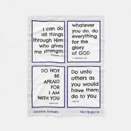 Manta Polar Versos de la Biblia infantil, Personalizar