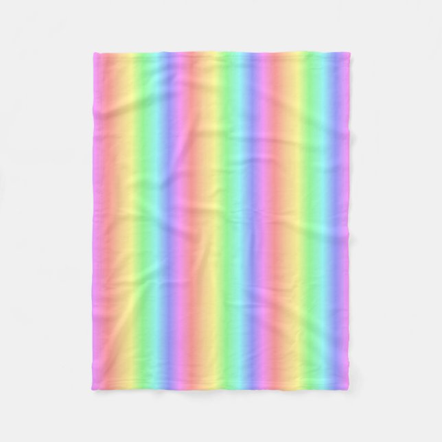 Manta Polar Vertical en colores pastel del arco iris (Anverso)
