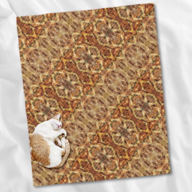 Manta Polar Vertiginosa Rústica francesa otoño caída Brown Dam (Vintage French Rustic Autumn Fall Brown Damask Fleece Blanket)